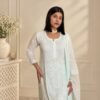 Firoza Mist in Firoza Mist - hand-embroidered Chikankari by Unique Creation