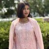 Gulruk in Soft Pink - hand-embroidered Chikankari by Unique Creation