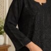 Kairi Ki Kala in Black - hand-embroidered Chikankari by Unique Creation