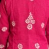 Kota Nazakat in Fuchsia Pink - hand-embroidered Chikankari by Unique Creation
