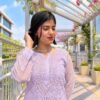 Mahira in Lavender Mist - hand-embroidered Chikankari by Unique Creation