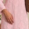 Mera Muslin in Blush Pink - hand-embroidered Chikankari by Unique Creation