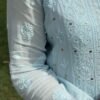 Mukesh Noor in Soft Aqua Blue - hand-embroidered Chikankari by Unique Creation