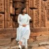 Niloufer in Powder Blue - hand-embroidered Chikankari by Unique Creation