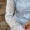 Niloufer in Powder Blue - hand-embroidered Chikankari by Unique Creation